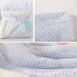 Eco-friendly super soft 100 polyester microfiber fleece baby blanket jacquard coral fleece sherpa blanket kids waffle blanket