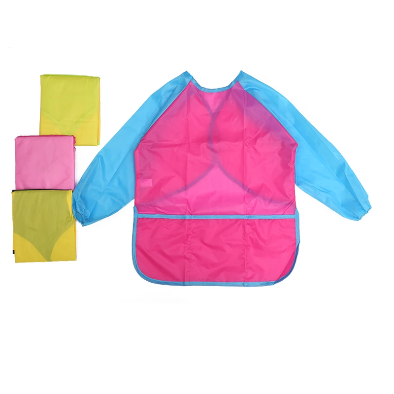 Boyi Xuan Wholesale Kids Art Smock Drawing Apron With Long Sleeve Waterproof Artist Kids Painting Aprons