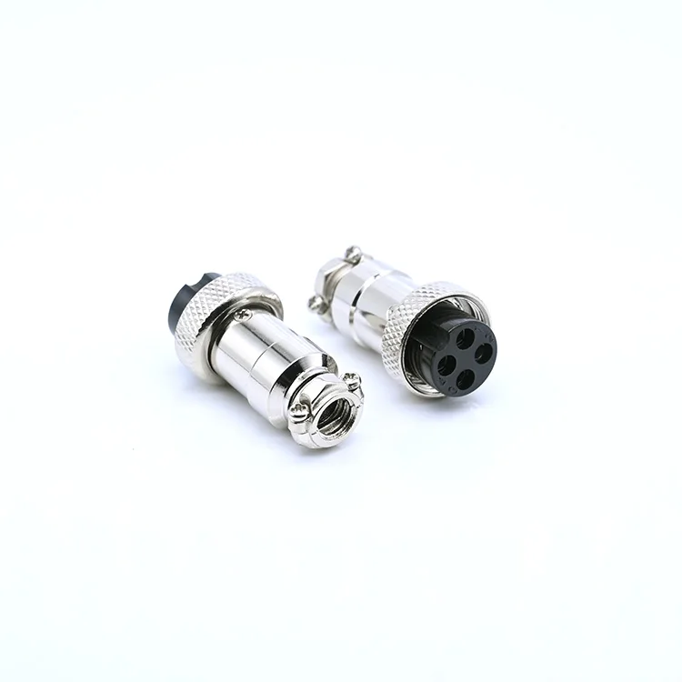 China Factory  Metal Connector Aviation Plug  m12 5 pin connector GX16 Antipole  2-8Pin  Cable Connector Gold plated needle core