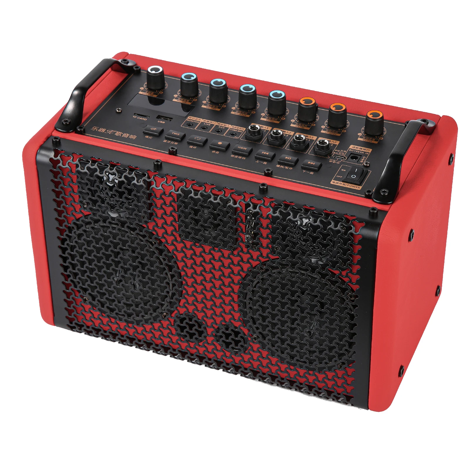 80-watt active speaker with microphone + remote control set, supports wireless signal connection of multiple speakers