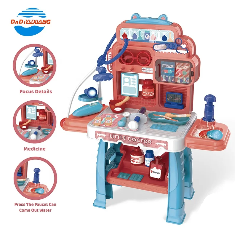 2021 DIY Doctor Toys Pretend Play Set Educational Medical Table Preschool House Plastic Spray Water For Kids