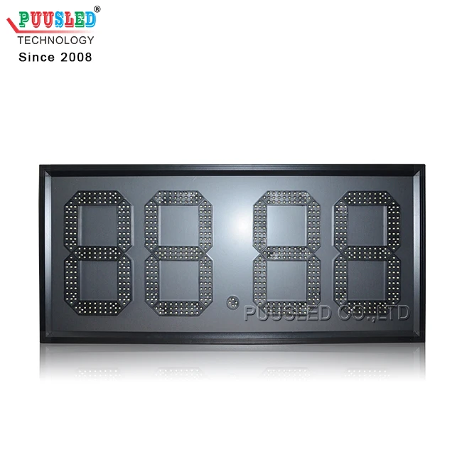 Outdoor Waterproof 12 Inch White Color LED Digits Number Gas Price Digital Sign Led Oil Price Sign For Gas Sale