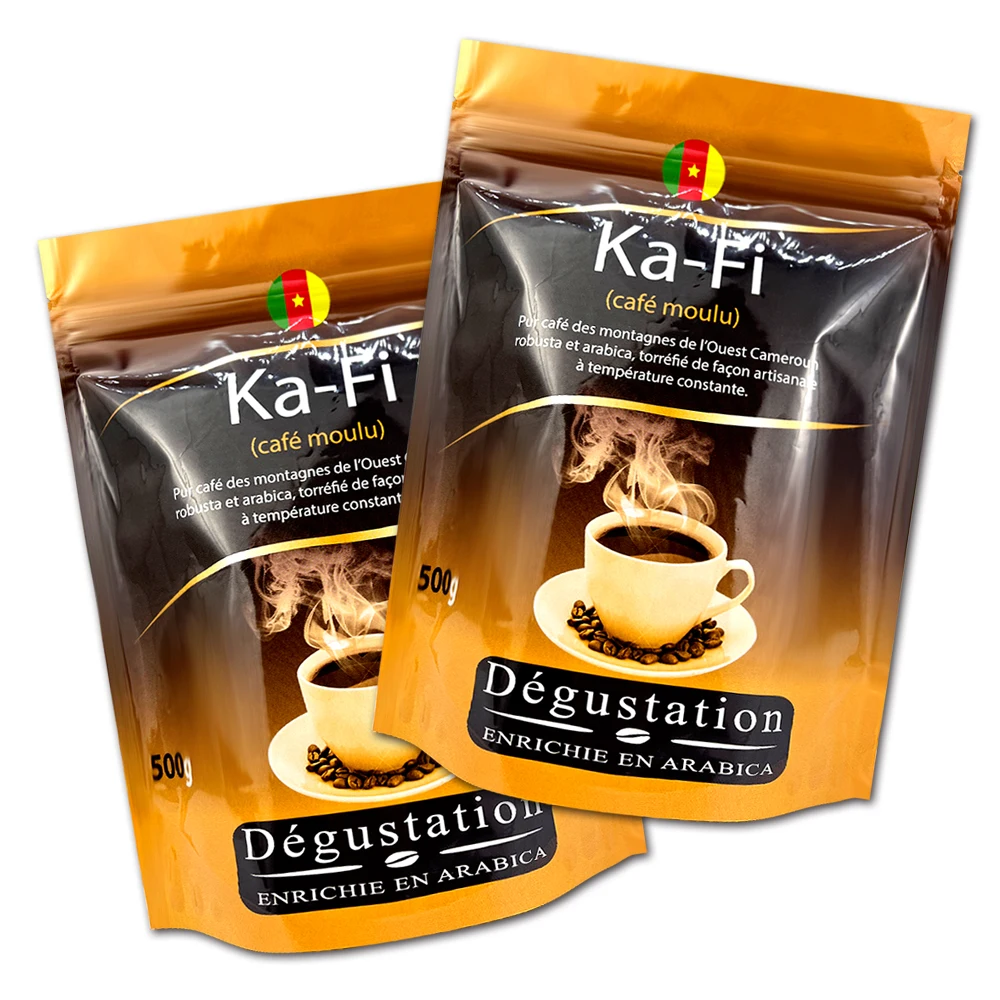 Custom Fully Printed Food Grade 500g 1kg  Coffee Bean Aluminum Foil Stand Up Pouch  Mylar Film Bag