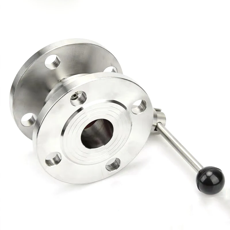Sanitary Food Grade DIN Standard DN50 Manual Flange Butterfly Valve PTFE And NBR Seat Seal