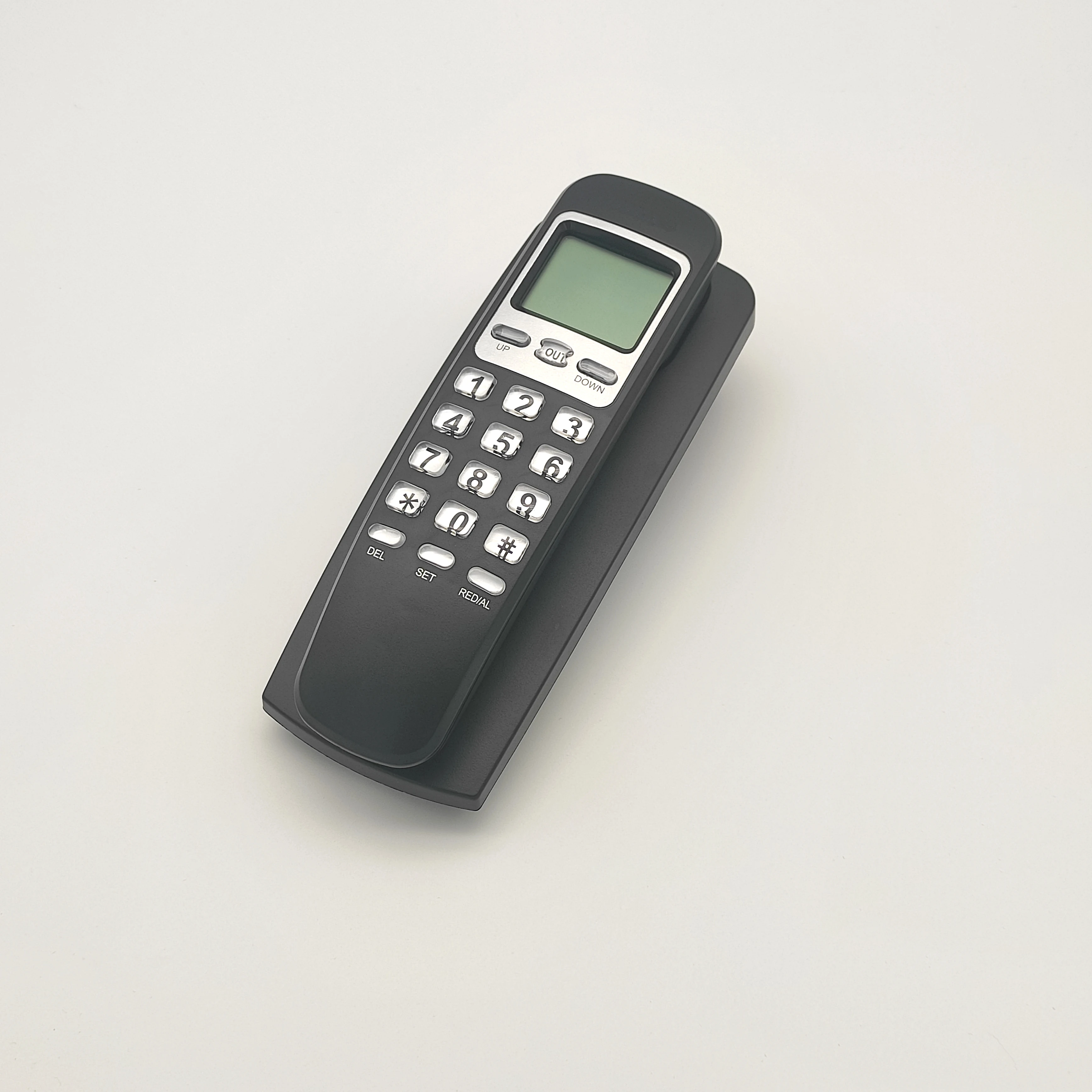 Slim corded telephone with LCD display wall hanging phone telephone