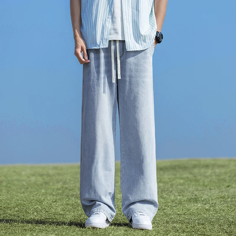 BK111 LIGHT blue wanshed jeans fashinable stylish longer pants for man