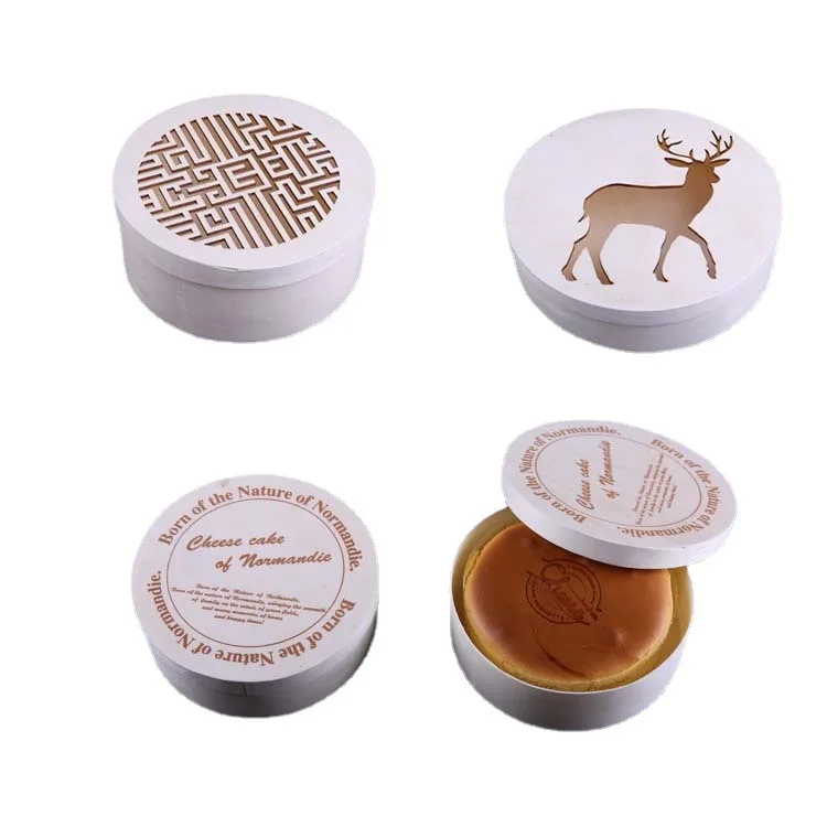 9cm Plywood Graze Box With Lid Veneer Round Wooden Chocolate Cheese Gift Box Packaging With Custom Logo