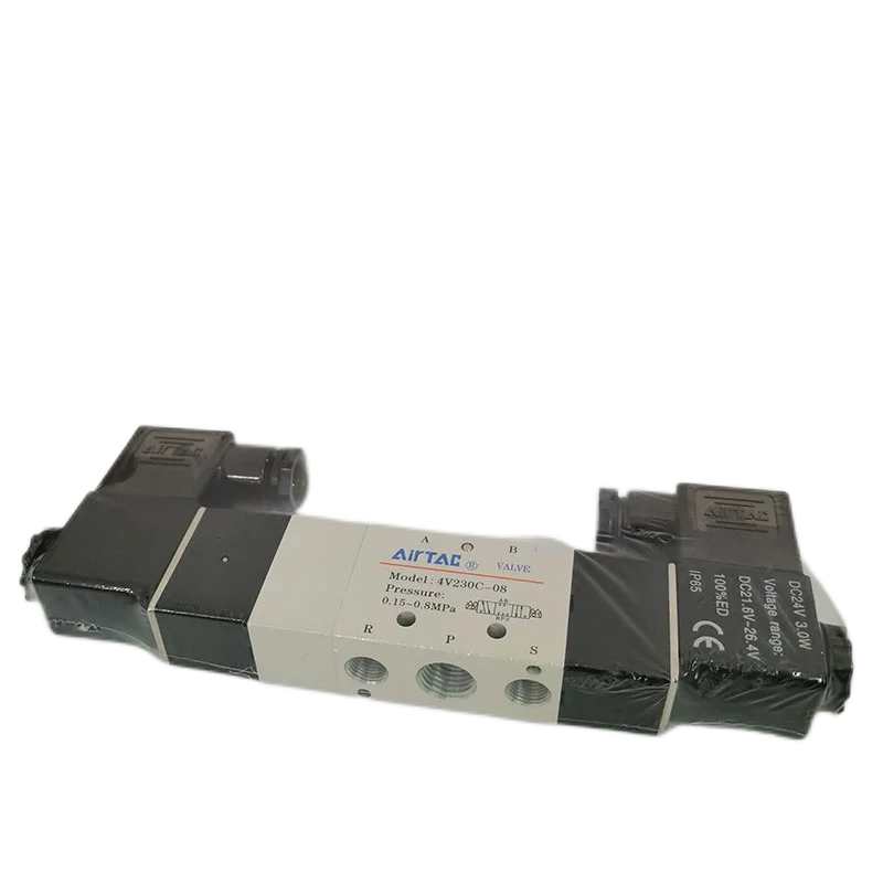 Соленоидный клапан AIRTAC 4V230-08 пневматический 220 В двухпозиционный пятинаправленный цилиндр катушки