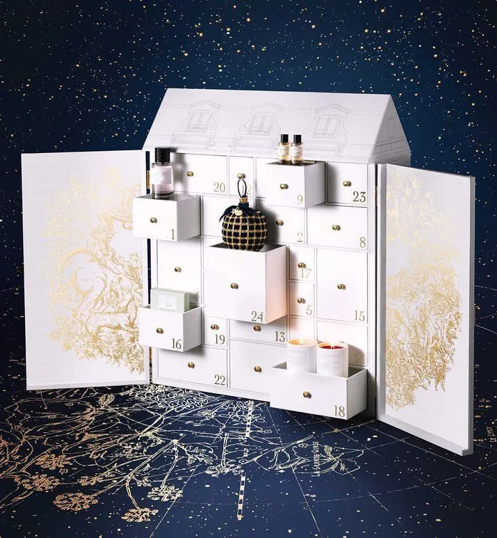 Drawer Makeup Skincare Advent Calendar Box Packaging Double Door Custom Brand Perfume Lipstick Christmas Calendar 24 Box