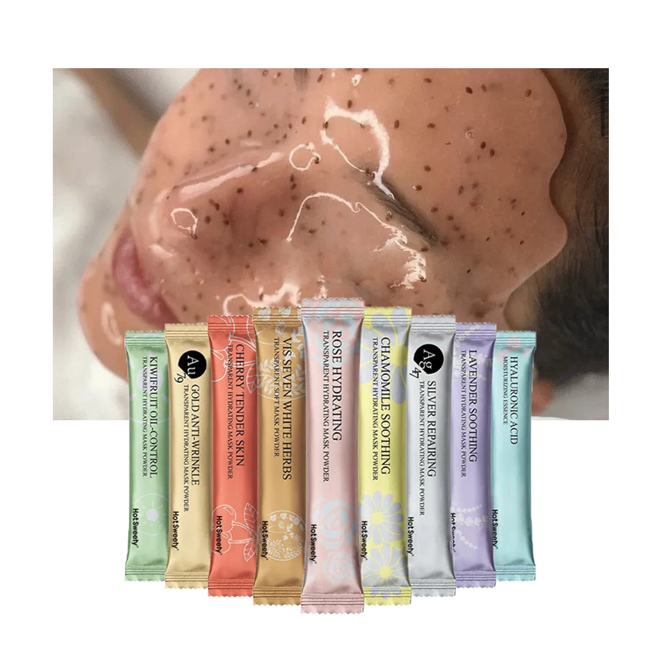 Soothing moisturizing brightening Oil contr rose powder mask jar Skin care facial jelly mask powder hydration soft mask powder