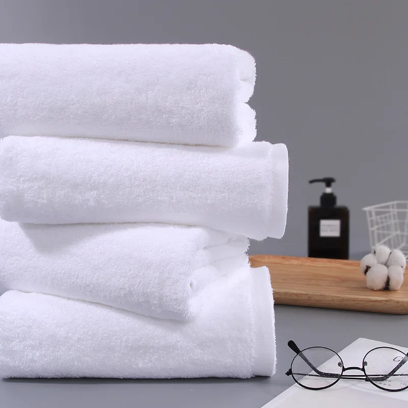Super Large 100x200CM 1000gram 21S/2 Imported White Cotton Terry Hotel SPA Beauty Plain Bath Towel Sheet