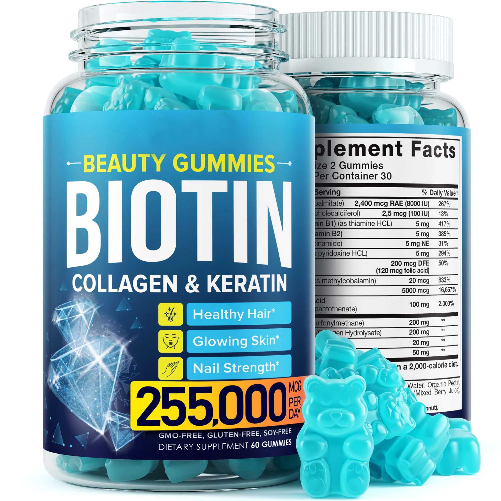 1500mg Repair Colon Cleanse Weight Loss Collagen Fiber 15 Day Private Label 28 Days Slimming Lung Liver Detox Gummies