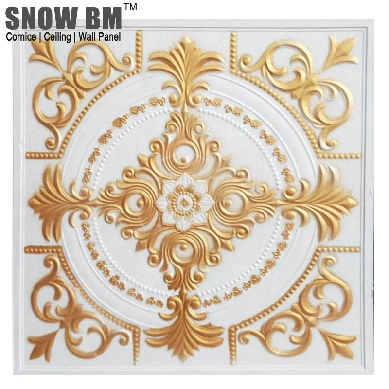 Golden Color POP Fiberglass Reinforce Perforated Gypsum Ceiling