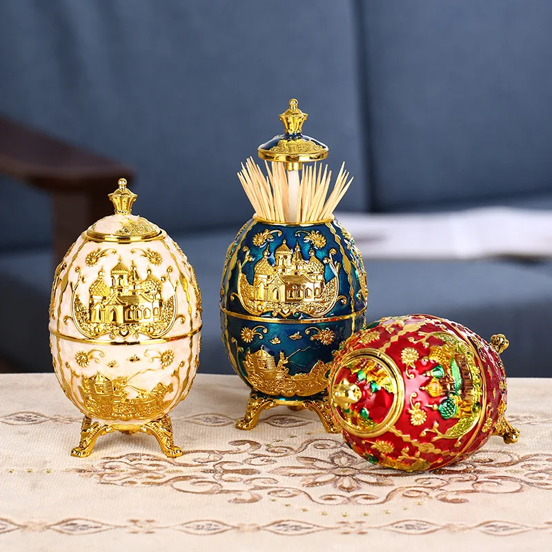 Factory Retro Metal Toothpick Holder Home Decoration European Style Luxury Retractable Toothpick Box