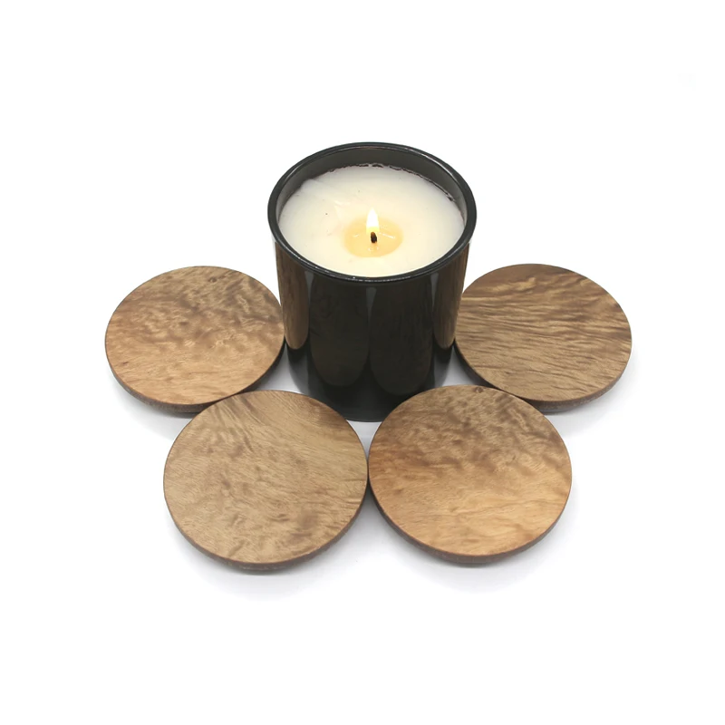 Mescente the natural wooden cement candle jar lid