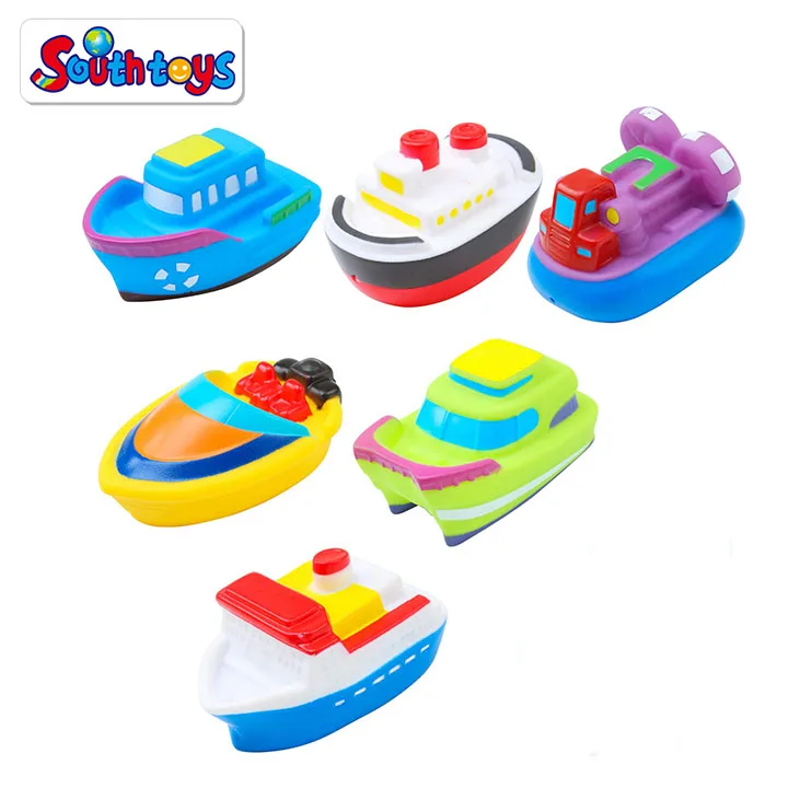 Rubber Floating Squirt Boats Bath Toy For Baby