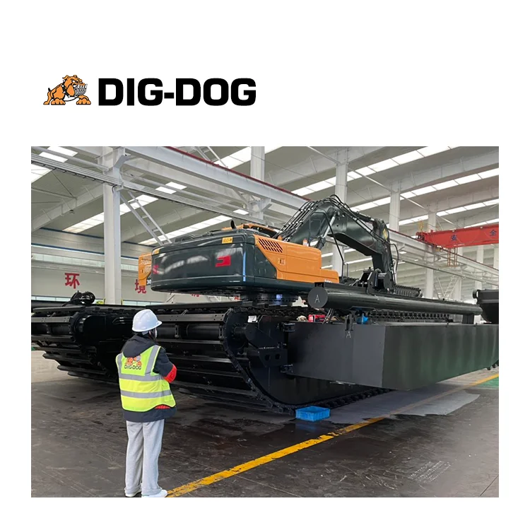 Dig-Dog Amphibious Floating Steel Pontoon for Marsh Excavator Wetland Swamp Floats
