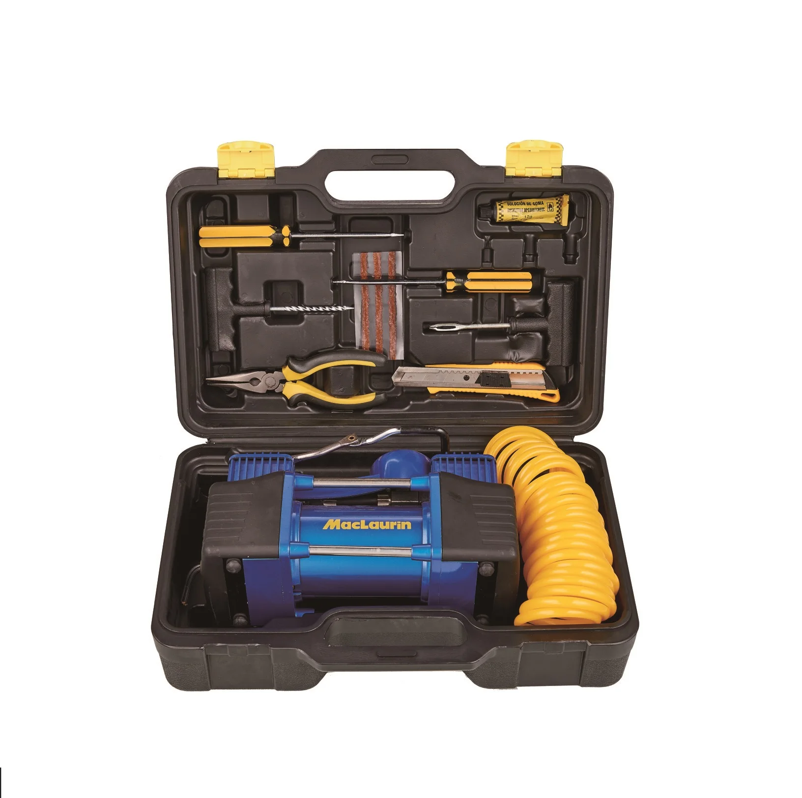 Многофункциональный автомобильный воздушный компрессор, насос для шин, набор инструментов со светодиодной подсветкой