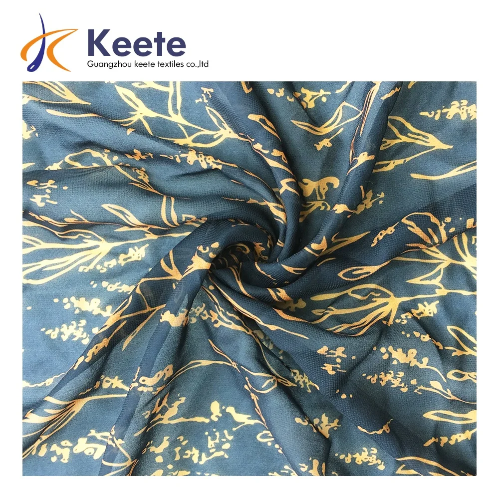 
100% polyester chiffon fashion printing fabric for lady dress 
