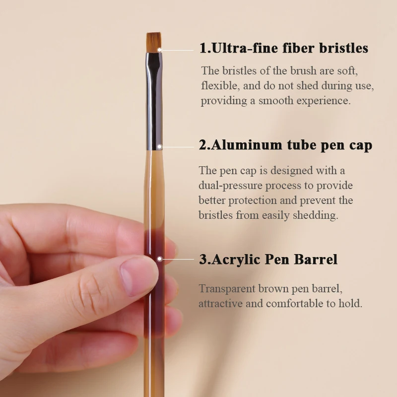 3pcs/set Nail Art Pen Semi-transparent Handles Uv Gel Painting Line Drawing Gradient Pens.