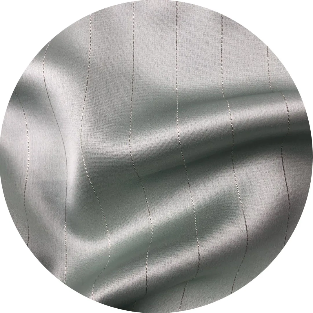 
Polyester woven char-muse silk satin ace wove fabric with lurex 