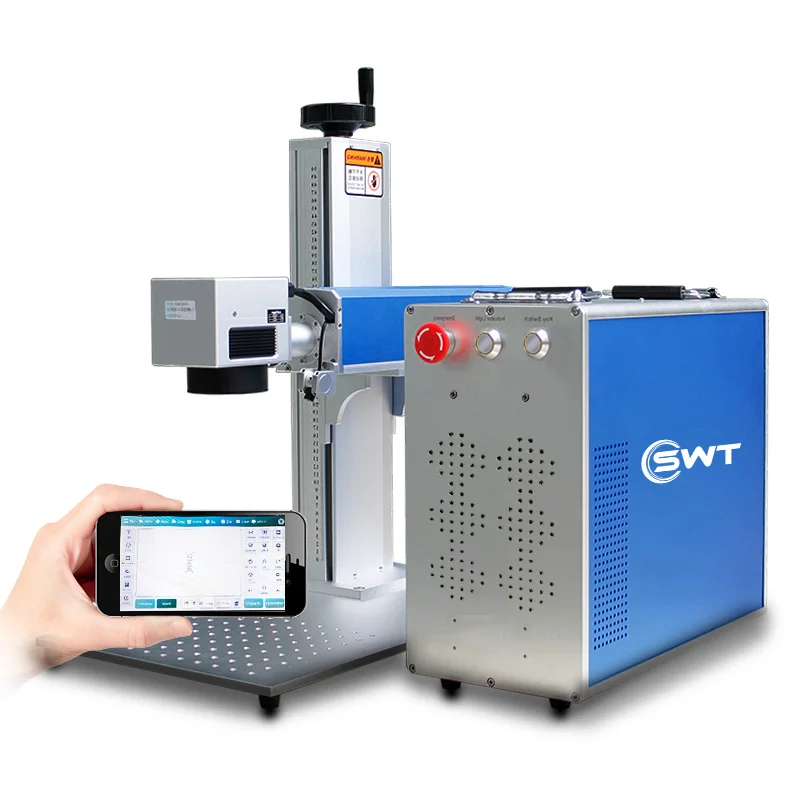 SWT laser fiber 20w 30w laser printer for livestock labels ear tag metal laser engraving price