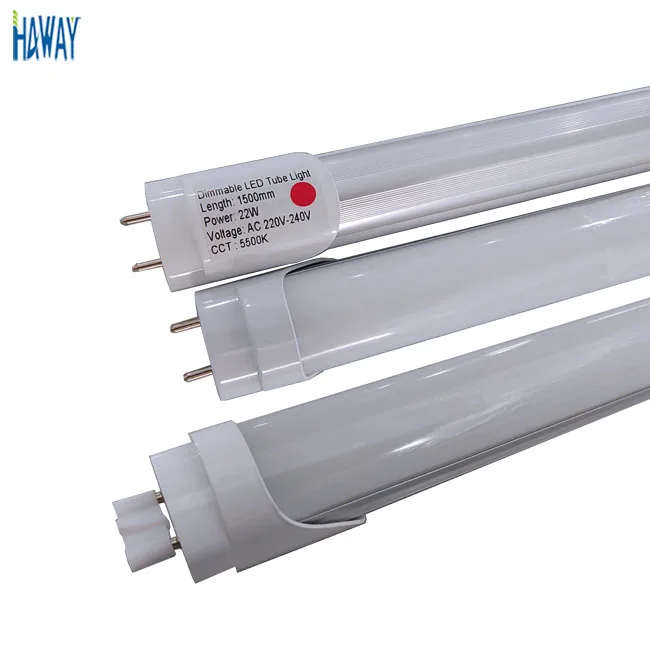 Hot sale T5  2ft 4ft 6ft 80ra 3400lm PC Cover  Luminous White Body Lamp Power Item School Office  High lumen T8  Led Tube Light
