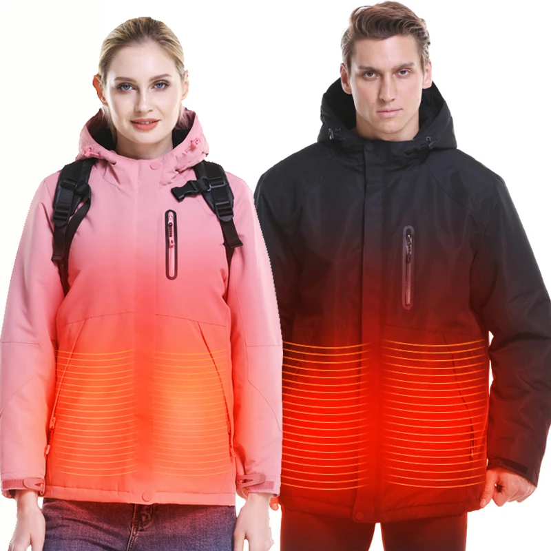 Теплые куртки с капюшоном USB мужские и женские зимние уличные электрические нагревательные рубашки (1600329822513)