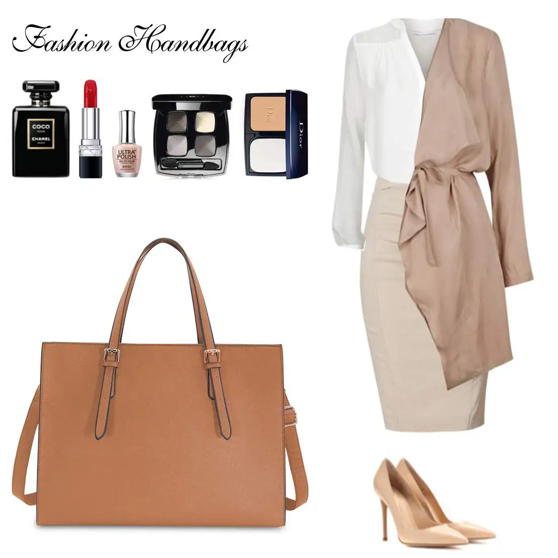 Factory Custom Logo Laptop Bag for Women Waterproof Lightweight Leather 15.6 Inch Computer Tote Bag Business Office Briefcase