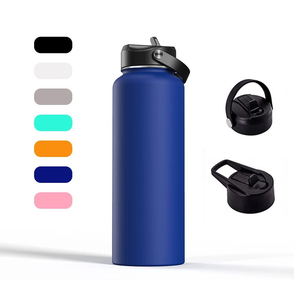 Custom Printed Double Wall 32 Oz Vacuum Flask Stainless Steel Water Bottles termos thermoses wide mouth no smell 40oz  64oz