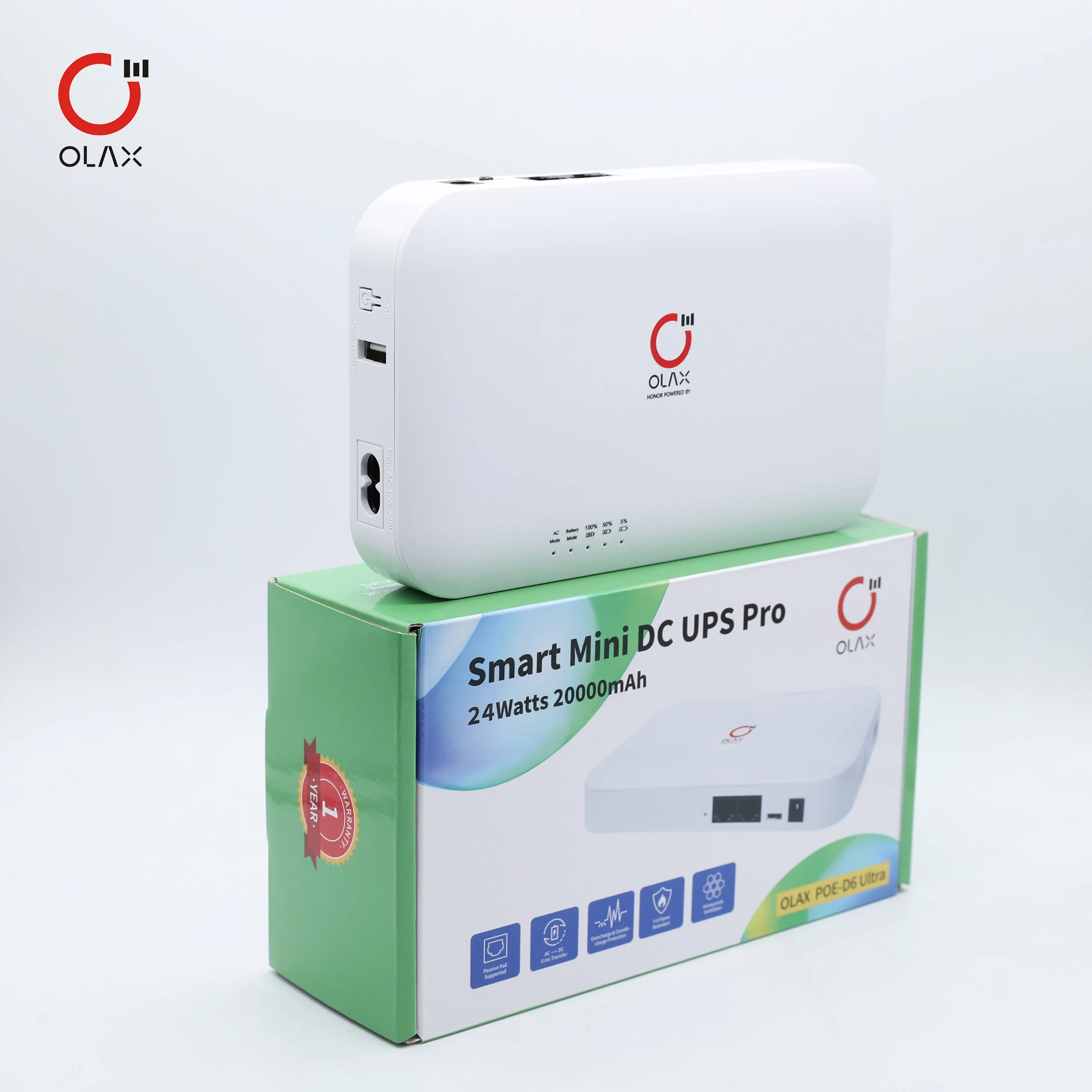 OLAX POE D6 powerbank Smart UPS DC 5V 9V 12V Output 20000mah 74WH Battery Capacity mini UPS Backup for wifi router