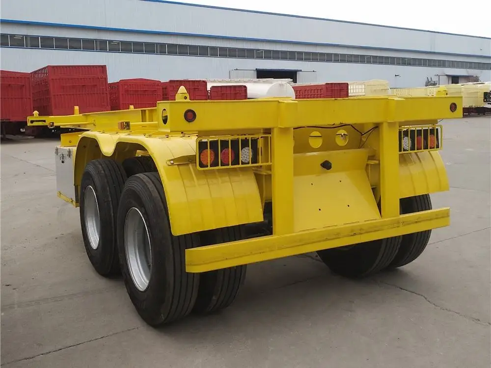 40 FT 20 Feet Skeleton Movable With Lock Chassis Box Storage Cargo Loader Tilt Container Flatbed Utility Semi Trailer
