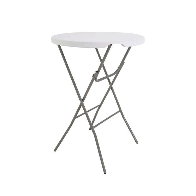 Оптовая продажа наружная вечеринка 32 дюйма 80 см черный и белый из полиэтилена высокой пластиковой высоты складной стол для коктейлей мероприятий