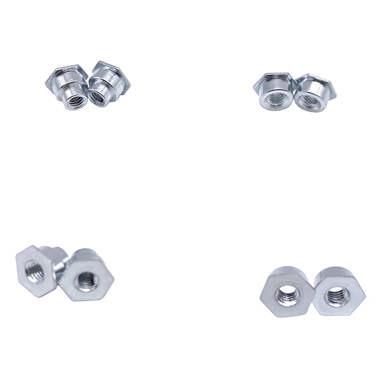 Cheap price carbon steel hexagon hex through hole shoulder self clinching standoff fasteners with zinc plating