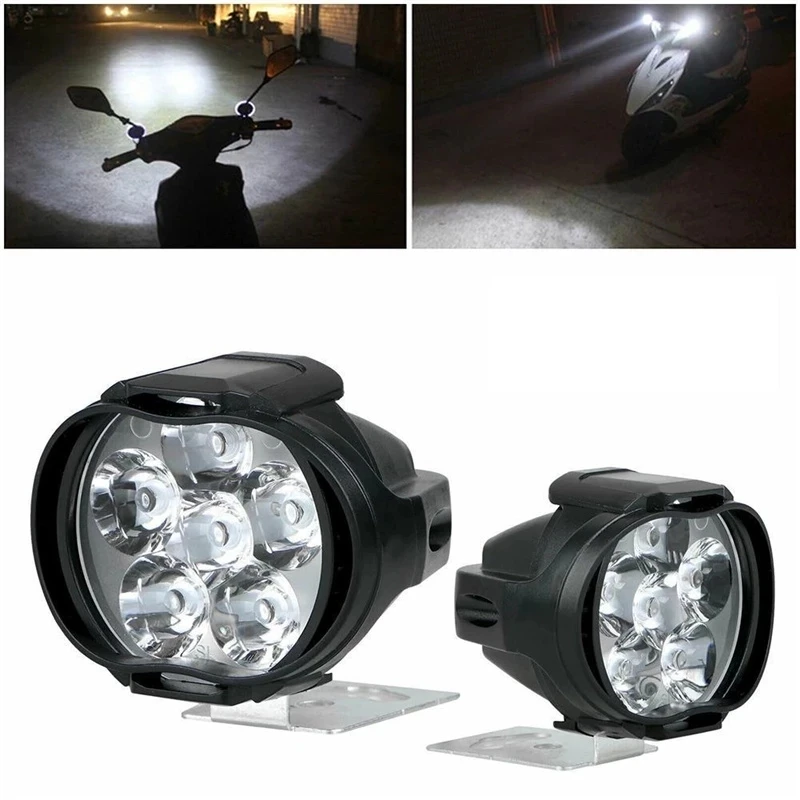 QIDEWIN Motorcycle Headlights Headlamp Spotlights Fog Head Light 6 LED Motorcycles Working Spot Light auto lighting systems