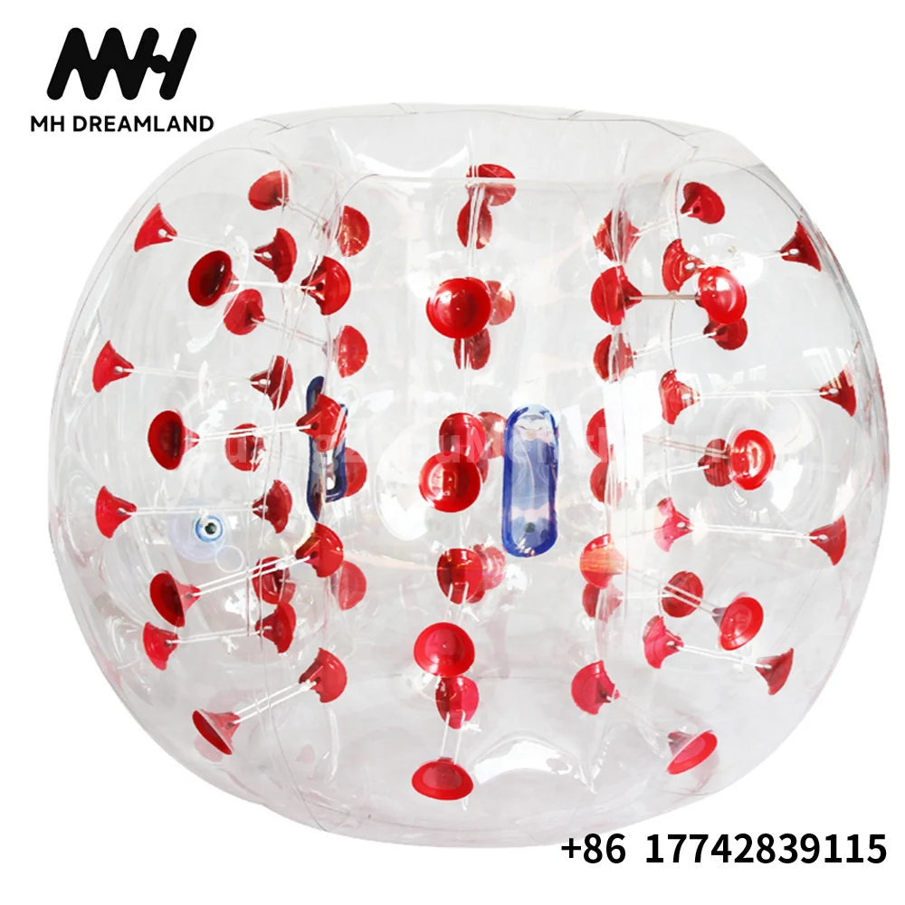 Adult TPU / PVC Inflatable Bumper Ball Human Bubble Football Soccer Ball Body Zorb Suit Colored Dots