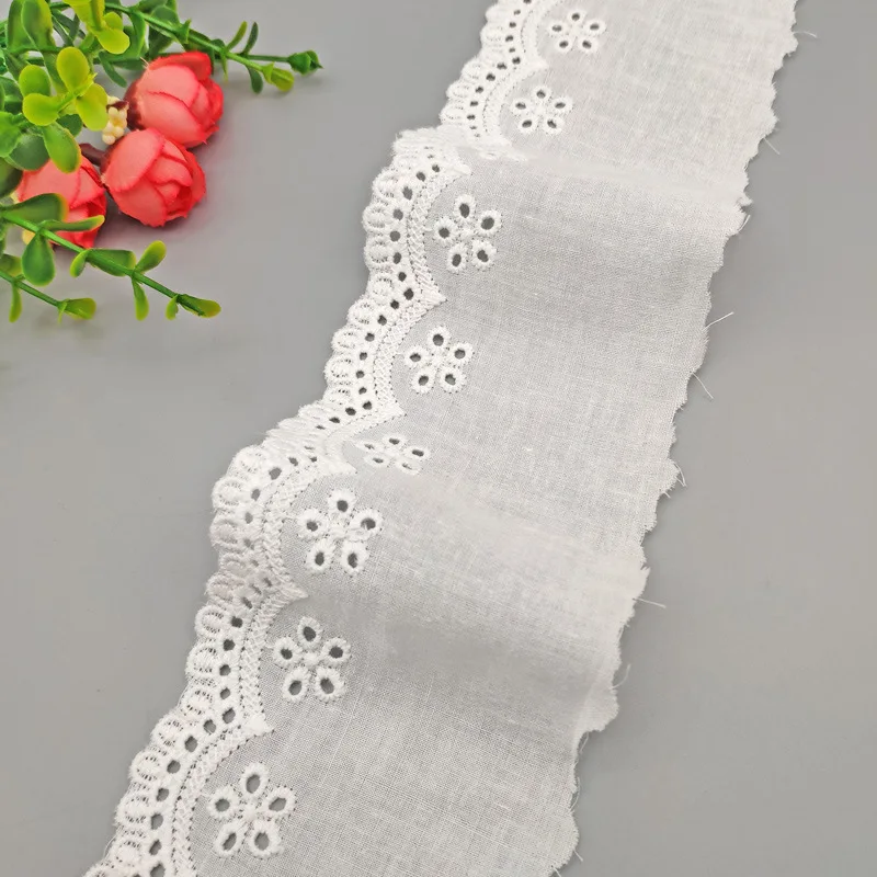 wholesale white Cotton Embroidery Lace Trim water soluble milk lace For Dress Skirt Neckline Bedding Decoration Accessories