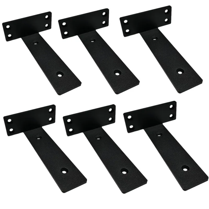 Black Metal Shelves Bracket Thickened Laminate Hidden Metal Floating Wall Shelf Mounting Stamping Brackets