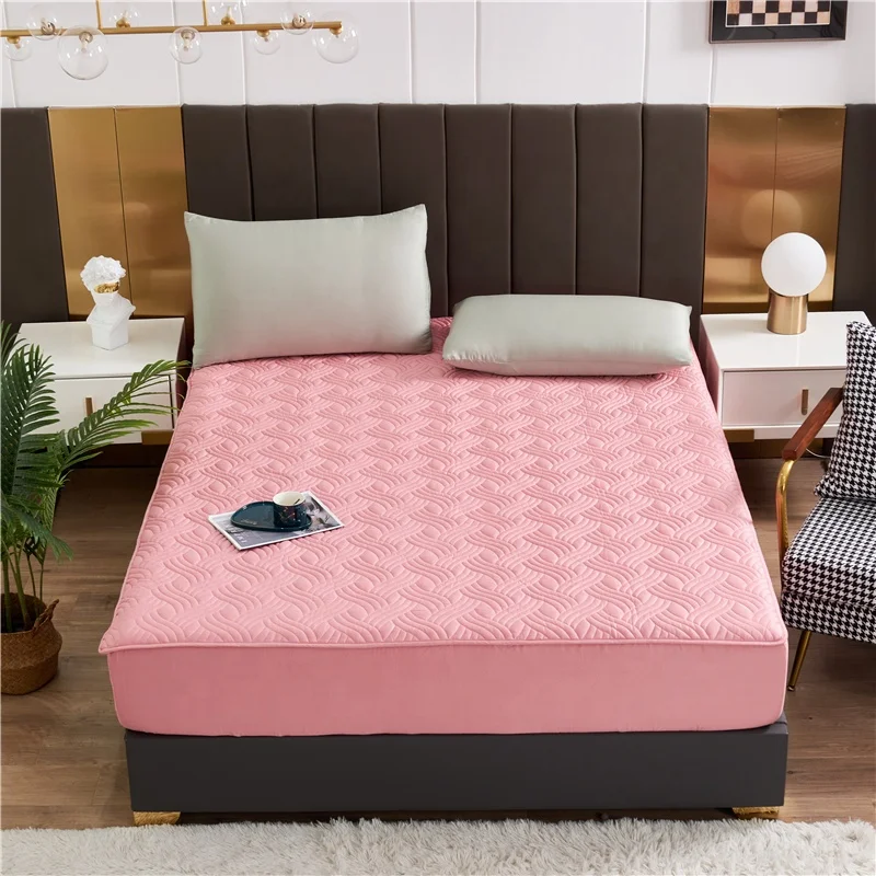 Factory wholesales  high quality bamboo terry customized queen size mattress protector