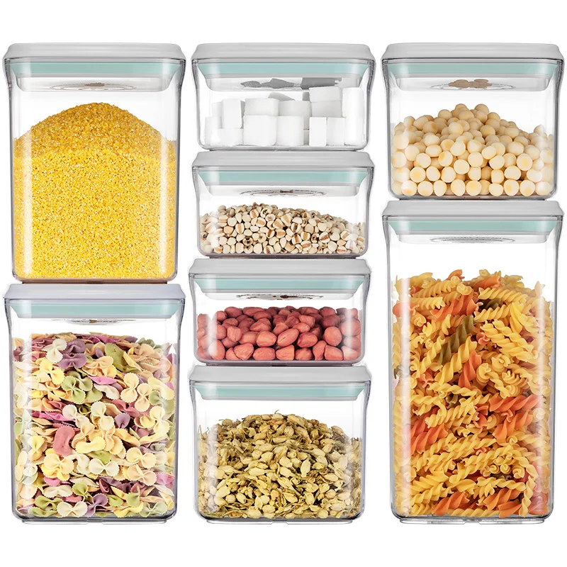 Super Bargain 8 Pieces Set Plastic Rectangle Shape Container Stackable Kitchen