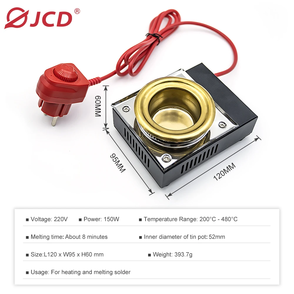 JCD XL100 Reliable quality Lead-free Solder Pot Tin Melting Stove Mini type Lead free Soldering Pot