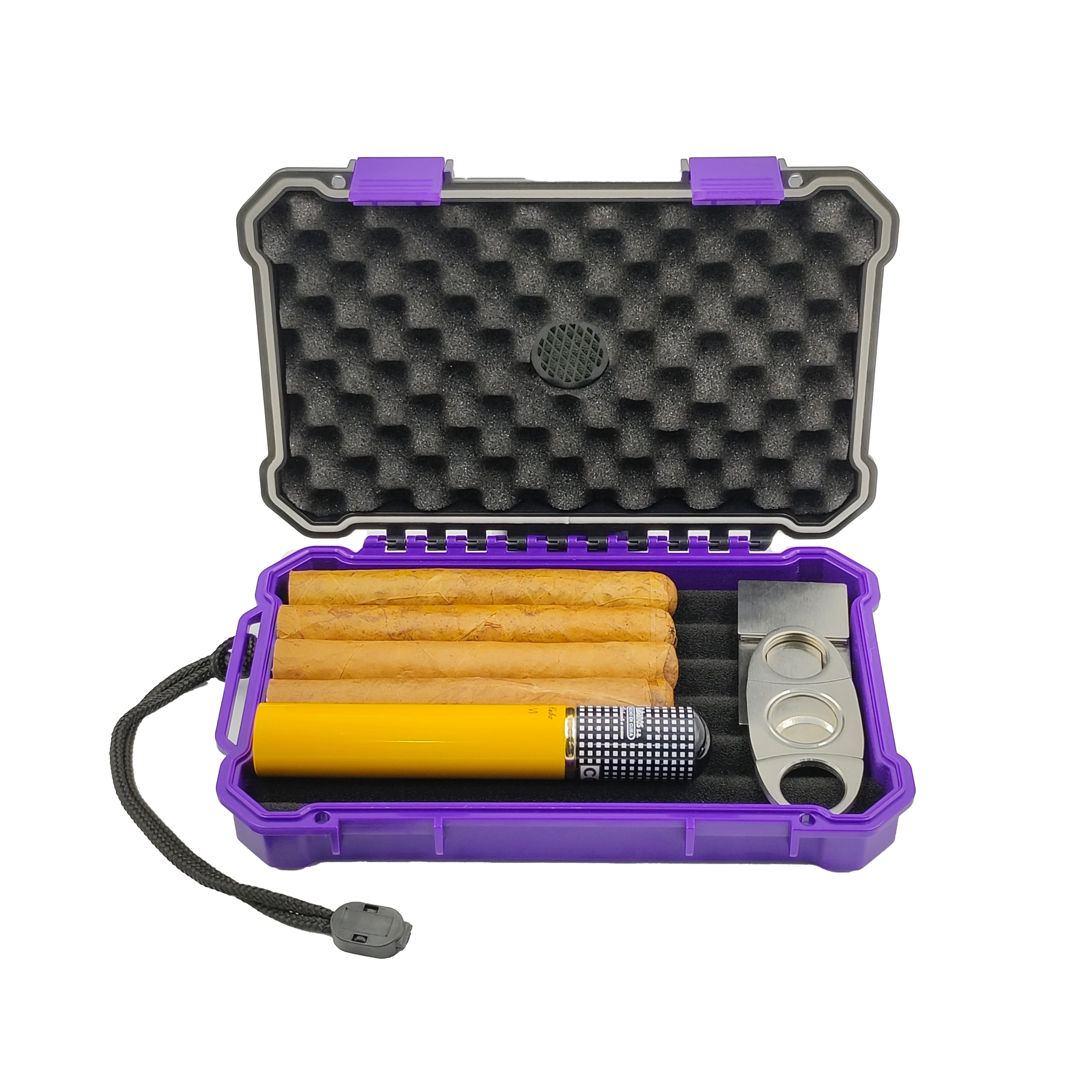 Luxury custom wholesale logo Gold Clasp Cigar Humidor Premium Portable Cigar Cases/Humidors