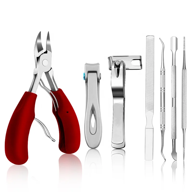 New Professional SPA Manicure Nail Care Tools Set 7pcs Leather Case Portable Manicure Pedicure kit