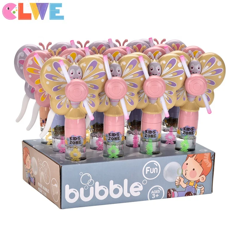 ABS novelty handheld fan bubble stick surprise gift for kids butterfly feature handheld fan animal bubble stick  bubble wand