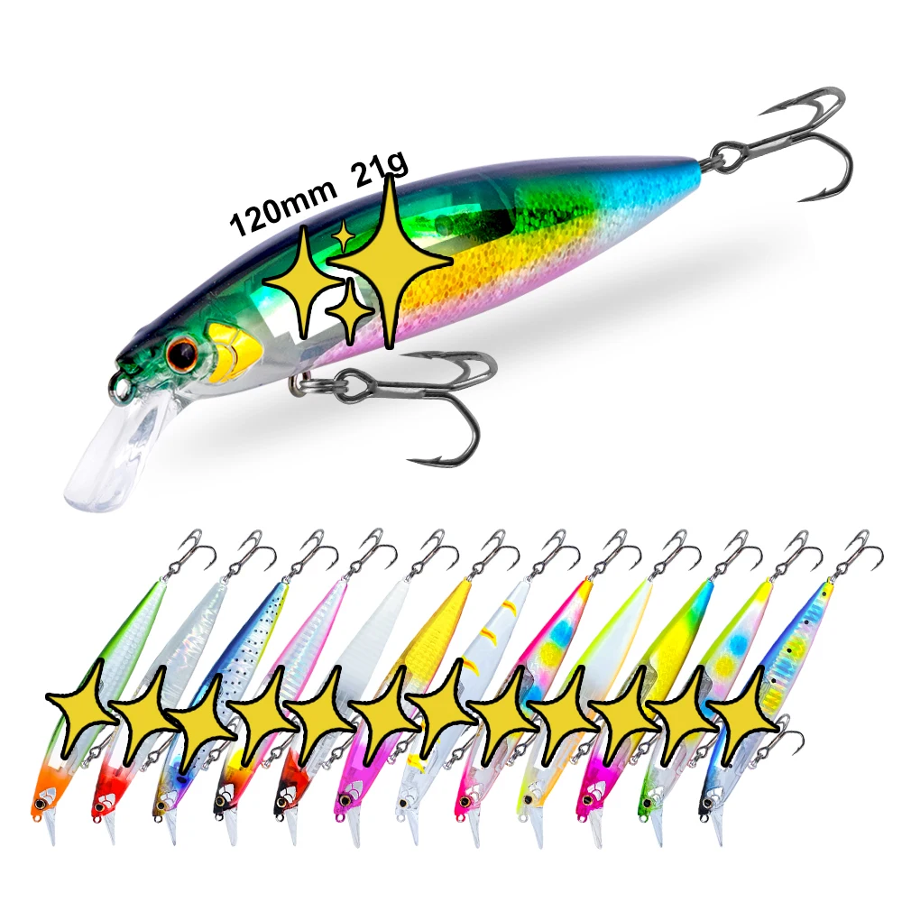 Jerkbait 120mm 21g ABS Plastic Artificial Hard Laser Saltwater Sea Floating Blank Fishing Lure Minnow Flash Blade Lake
