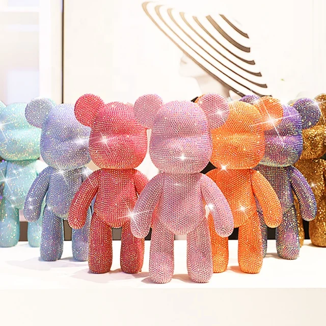 In stock! New Diamonds Bears  23cm/18cm/51cm/35cm/75cm Violent Bear Creative Fashionable And Cute Teddy Bear Doll
