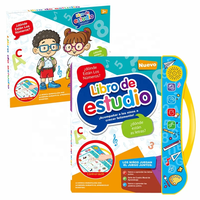 Spanish & English Reading Touching Notebook Toy Libro De Estudio for Children