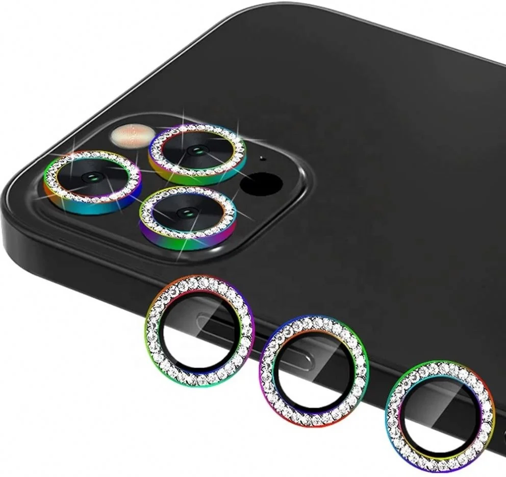 Camera Lens Protector, 9H Tempered Glass Camera Cover Screen Protector Diamond for iPhone 13 11 12 14 Pro Max