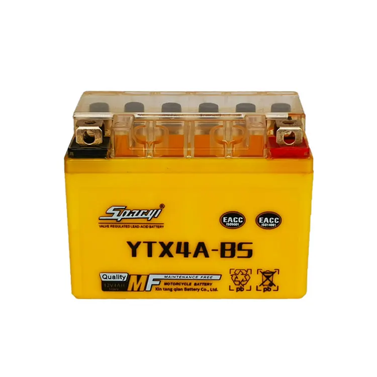 High Quality YTX4A 12v 3ah 4ah 5ah 7ah 9ah Maintenance free batteries for Scooter Motorcycle Gel Battery