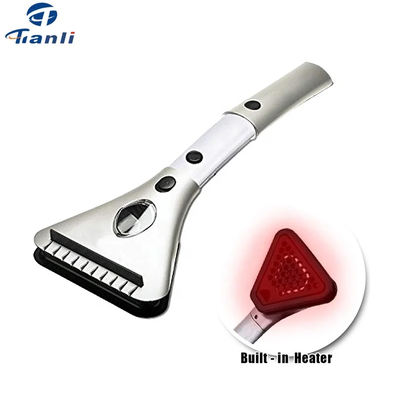 12 Volt Car Heated Ice Scraper Window Snow Shovel With Extendable Handle and LED light